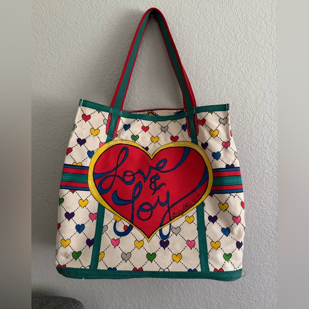 NWT Brighton Love & Joy Canvas Tote Bag Purse